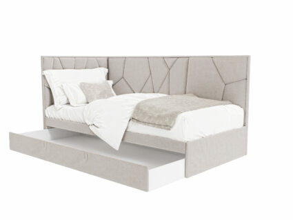 Кровать Beautyson Helga угловая (с ящиком) велюр Formula 692 голубой 332