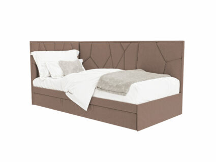 Кровать Beautyson Helga угловая (с ящиком) велюр Formula 225 бежевый 332